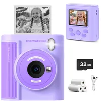 Zicor Kinderkamera mit Sofortdruck – 1080HD-Digitalkamera mit Video- & Druckfunktion für Kinder, lustiges Weihnachts- oder Geburtstagsgeschenk für Jungen & Mädchen, inkl. 32GB SD-Karte – leicht– Lila