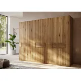 Home affaire Kleiderschrank Ambroise aus Wildeiche, erhältlich in verschiedenen Breiten Massivholz-Kleiderschrank, im 50 cm Raster planbar braun 302 cm x 223 cm x 62 cm