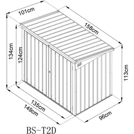 Westmann Mülltonnenbox ISBS-T2D 240 l anthrazit/lichtgrau