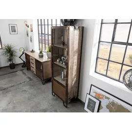 Massivmoebel24 Vitrine Mango 60 x 40 x 180 cm Braun