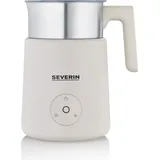 Severin Design Induktions-Milchaufschäumer, elektrischer Milchschäumer mit Edelstahlbehälter, kaltes & warmes Aufschäumen + Schokoladen-Funktion, geeignet für vegane Milch, Aesthetic, beige,