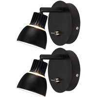 ETC Shop Wandleuchte Wandlampe Designleuchte Spotstrahler schwarz verstellbar, Metall,