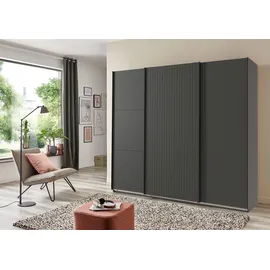 WIMEX Schwebetürenschrank »Andorra by fresh to go«, Mit 3D-Leisten für Akustikpaneel-Optik schwarz