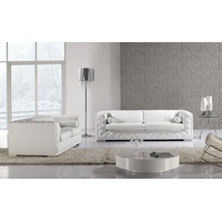 JVmoebel Sofa Ledersofa Couch Wohnlandschaft 3+2 Sitzer Design Modern Sofa Sofas Neu, Made in Europe weiß