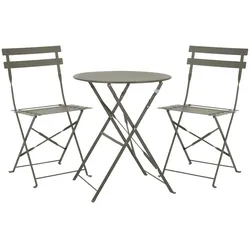 SVITA BERLIN Bistro-Set Metall Sitzgruppe Balkon klappbar Tisch Stühle Taupe