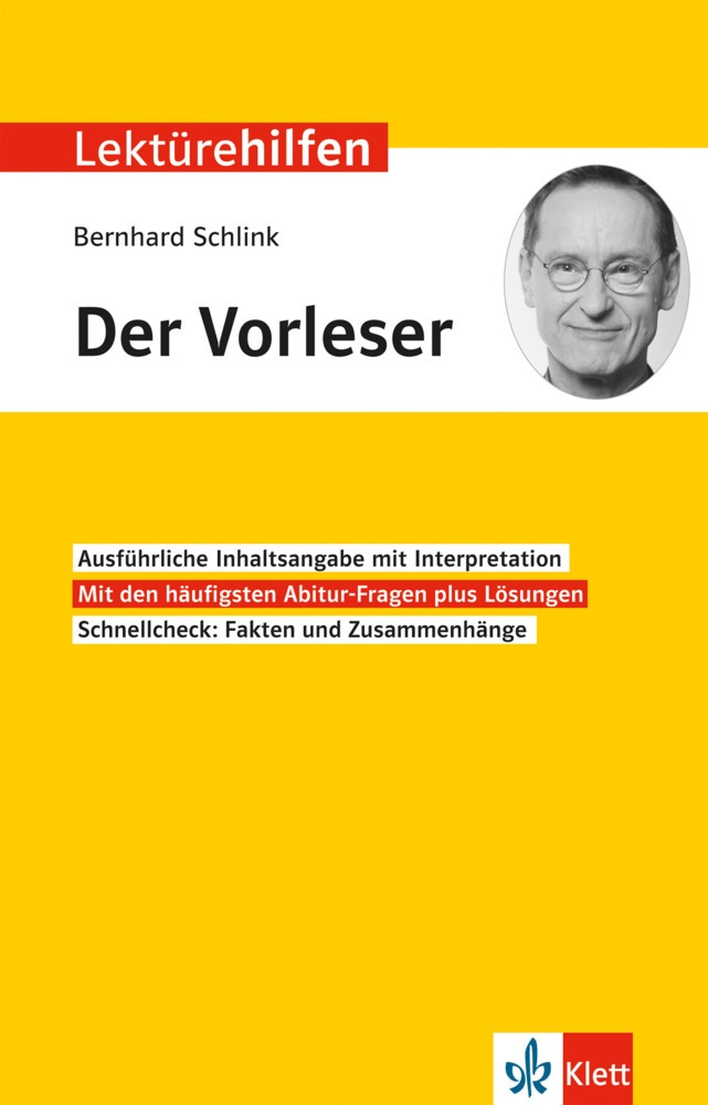 Klett Lektürehilfen Bernhard Schlink  Der Vorleser - Hans-Peter Reisner  Kartoniert (TB)