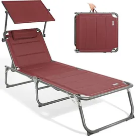 HOMECALL Gartenliege Klappbar Rot