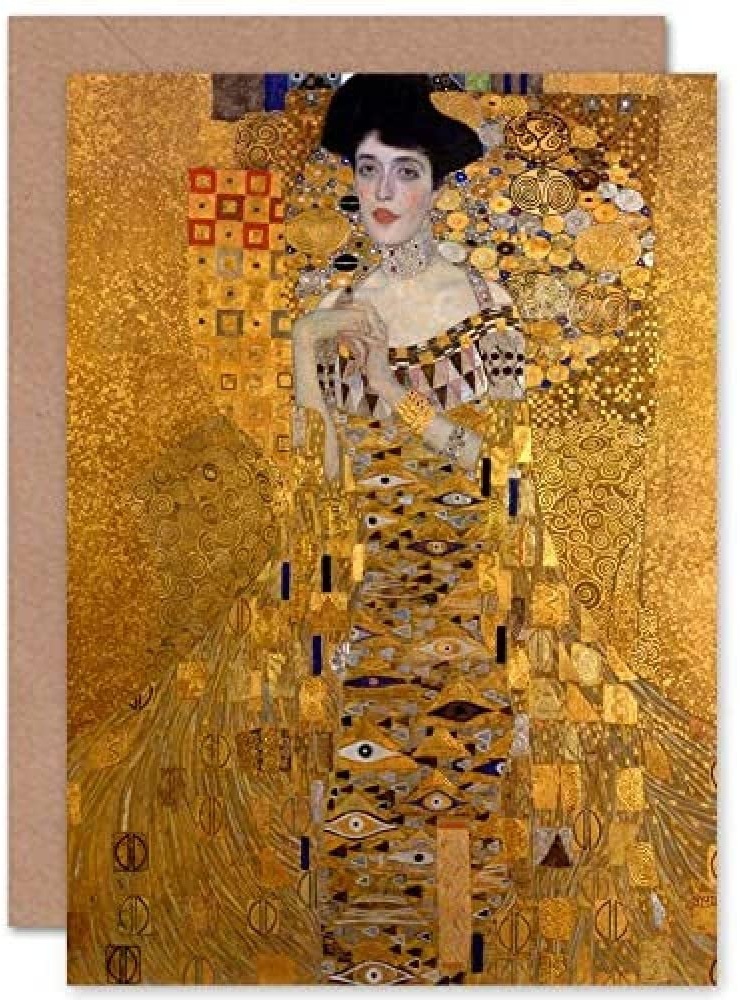 Gustav Klimt Portrait Adele Bloch Bauer Fine Art Greeting Card Plus Envelope Blank Inside Porträt