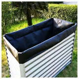 Outflexx Pflanzvlies in schwarz, Vlies 200g/m2, 180x90x100cm, für Hochbeet mit 180cm, Gartenvlies Unkrautvlies, Universal