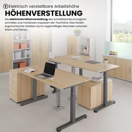 bümö Schreibtisch 120x80 cm Graphit / Silber