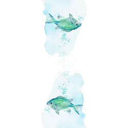 Tischläufer FISHES - türkis - BL 50x150 cm