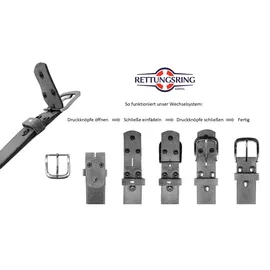 rettungsring gürtel Gürtel Leder grau 110
