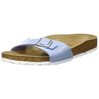 Birkenstock Damen Madrid Sandale, Patent Dove Blue, 38 EU Schmal - 38 EU Schmal