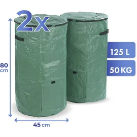 Maximex Komposter, 2er-Set, Sammelstelle für Bioabfälle, zum Herstellen von Humus, mit Klappfenster & Tragegriffen, UV- & witterungsbeständig, robust