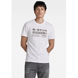 G-Star RAW T-Shirt Distressed originals weiß L