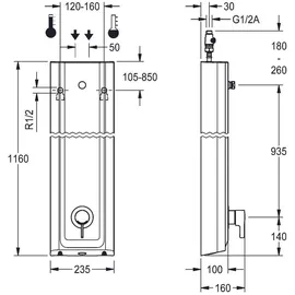 KWC AR Duschpaneel, F5, MIRANIT, Thermostat, EHM, für Duschkopf, Hygieneeinheit