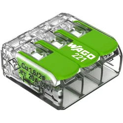50St. Wago 221-423 Verbindungsklemme m Hebel Green