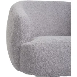 Mendler Cocktailsessel HWC-J76 Bouclé 70 x 80 x 80 cm Hellgrau drehbar mit Kissen