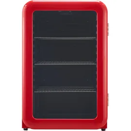 Hanseatic HBC68ERRH Getränkekühlschrank (70 l, 680 mm hoch, Rot)
