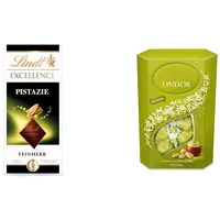 Bundle aus Lindt EXCELLENCE Pistazie - Feinherbe Schokolade | 100g Tafel + Lindt Schokolade LINDOR Kugeln Pistazie | 500 g