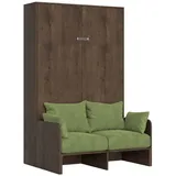 Itamoby Kentaro 120 cm Klappbett in Queensize-Größe mit Walnuss-Sofa, grün