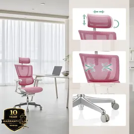 HJH Office Ergohuman Slim G GEN2 Netzstoff Rosa