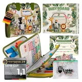 lions collection Lion’s Collection Montessori Busy Board Deutsch ab 3 Jahre – Busy Book & Activity Board für Kinder – Motorikbuch & Lernbuch – Reisespielzeug für Auto, Zug & Flugzeug
