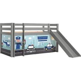 Vipack Spielbett Pino 90 x 200 cm Kiefer massiv grau blau