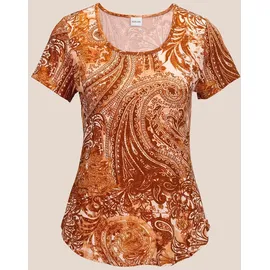 Madeleine Sommerliches Shirt mit Alloverprint", in cognac wollweiß), | Gr.: 42,