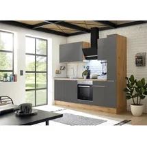 Respekta Küchenzeile Marleen 250 cm Grau Artisan-Eiche
