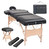 VidaXL Massageliege 3-Zonen mit Hocker Klappbar 10 cm Sitz