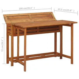 vidaXL Gartentisch mit Hochbeet und 2 Stühlen 3-tlg. Braun