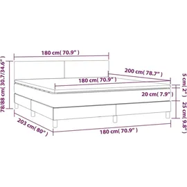 vidaXL Boxspringbett 180 x 200 cm Weiß