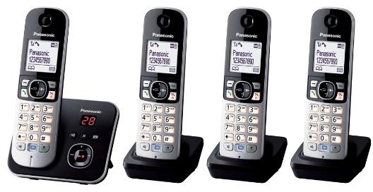 Panasonic KX-TG6824GB Telefon DECT-Telefon Anrufer-Identifikation Schwarz, Silber