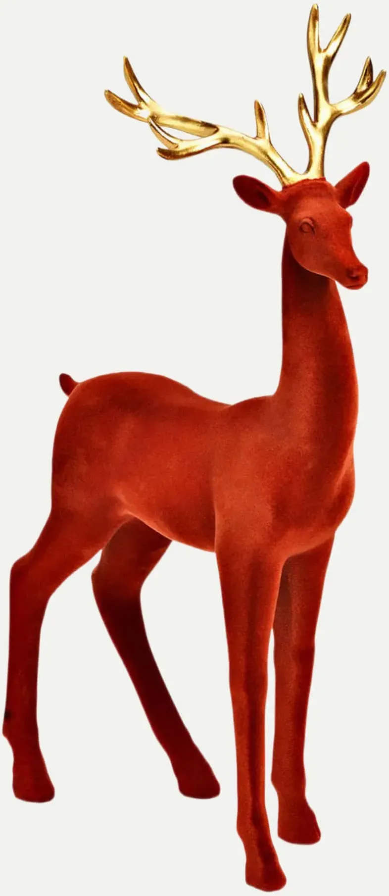 Hirsch beflockt rot/gold