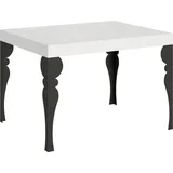 Ausziehbarer Tisch 80x120/204 cm Paxon White Ash Anthrazit Gestell - Weiß