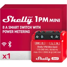 Shelly 1PM Mini Gen3 Schalt-Messaktor Wi-Fi, Bluetooth