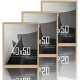 luxuskollektion Bilderrahmen 40x50cm Holz Fotorahmen Eiche Natur 3er Set