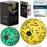 M.S.Lemberg M.S.Lemberg® Faszienball klein Set - Massageball für gezielte Selbstmassage von Faszien, Verspannungen, Triggerpunkt u.v.m. - Faszienkugel Massagekugel für Ganzkörper Massage - 2X Ball 8cm & 6cm