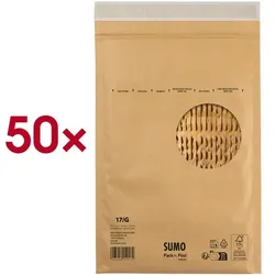 Mailmedia Papierpolster-Versandtasche ohne Fenster 50 Stück 245 × 340 mm braun, 24.5x34 cm