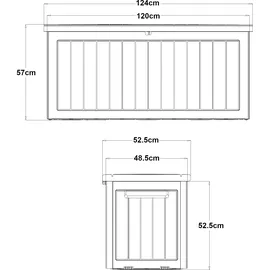 casa.pro Aufbewahrungsbox Filetto 124x52,5x57 cm Beige