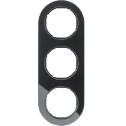 Berker 10132016 Rahmen 3fach R.Classic Glas schw