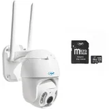 PNI Paket IP65 Live-PTZ-Videoüberwachungskamera 5 MP, GSM 4G 128 GB MicroSD-Speicherkarte mit SD-Adapter