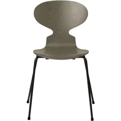 Fritz Hansen - Die Ameise Stuhl, Esche oliv green gefärbt / Gestell schwarz