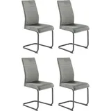 MCA Furniture Freischwinger »MCA TICINO Schwingstuhl«, Veloursstoff, (4er-Set), Schwingstühle, Schwinger, Komfortsitzhöhe von ca. 48 cm, grau