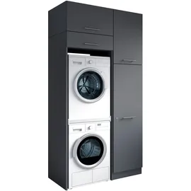 laundreezy Mehrzweckschrank-Set 118 x 238 x 68 cm Grau