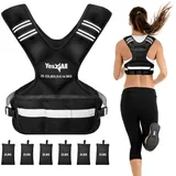 Yes4All Verstellbare Gewichtsweste mit Weste Reflektorstreifen, 9-14,5 kg Gewichtsweste für Krafttraining für Männer & Frauen