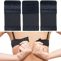 Bequeme BH Erweiterung, 3 Stück, Set in Größe L mit Farbe Schwarz, 3er Haken Reihe, Büstenhalter Verlängerer, BH Verschluss Verlängerung, 3 x 2 Hook Bra Extender, 3x2 Hakenverlängerer Schwangerschaft - L, Schwarz, 3 Stück