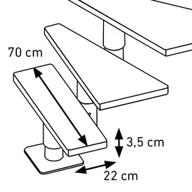 DOLLE Mittelholmtreppe Boston 1/4gew. Anthrazit 11 Stufen Buche