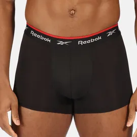 Reebok Trunk REEBOK "REDGRAVE", Herren, Gr. XL (7), schwarz, Obermaterial: 92% Polyester, 8% Elasthan, bedruckt, unifarben, eng, Unterhosen, basic, bequem, atmungsaktiv, mit Logo, breiter Bund